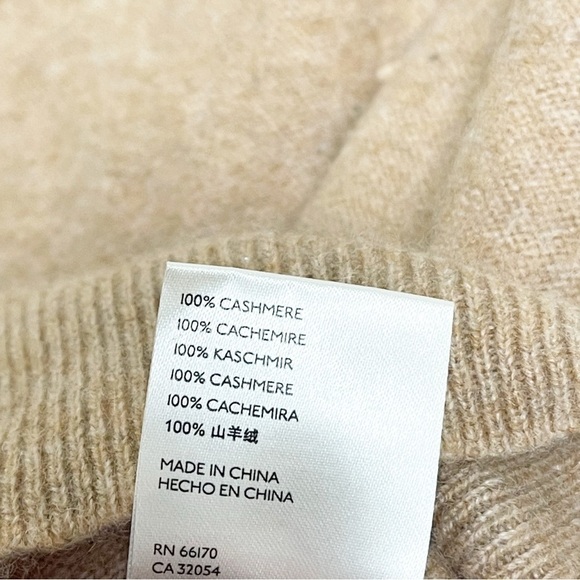 FREE PEOPLE Women’s Camel Harmony 100% Cashmere V-Neck Sweater - XS - Picture 9 of 13